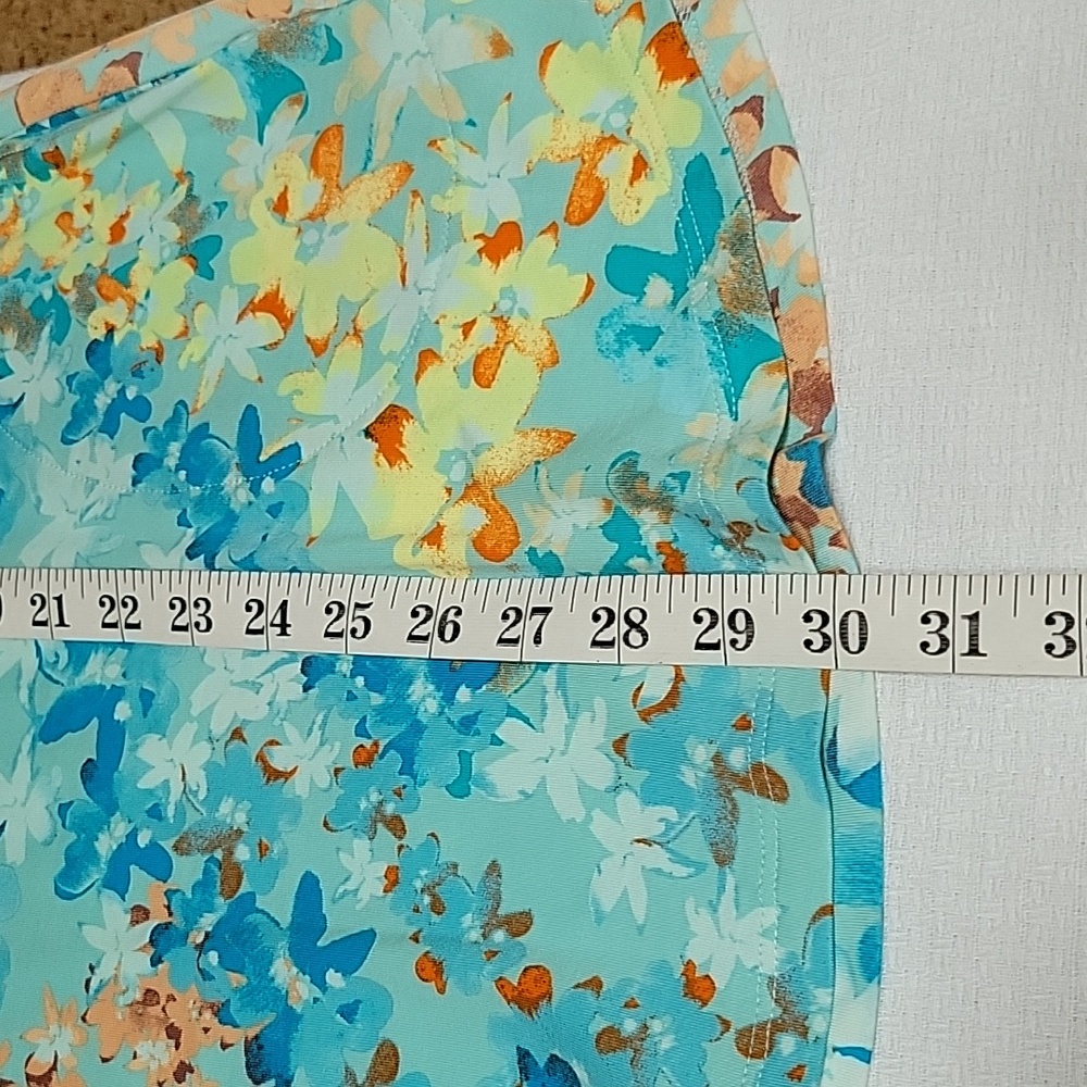LOGO Lori Goldstein QVC Blue Green Floral Top Small - Picture 10 of 11